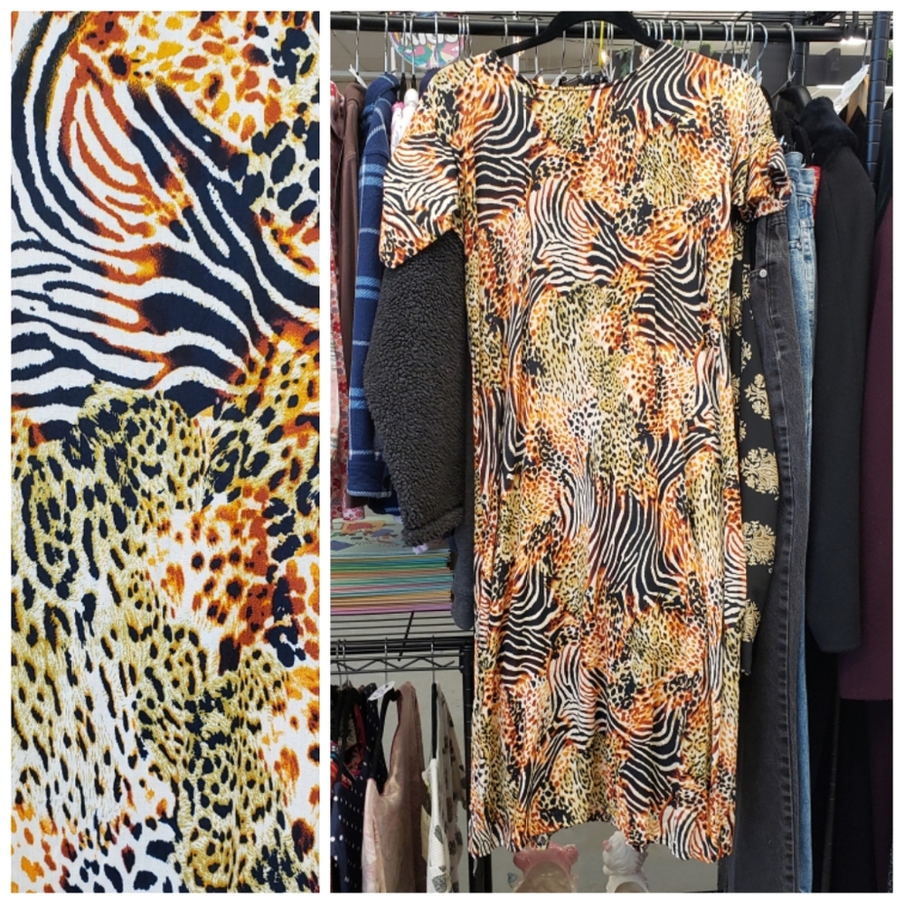 Vintage Animal Print Jungle Dress